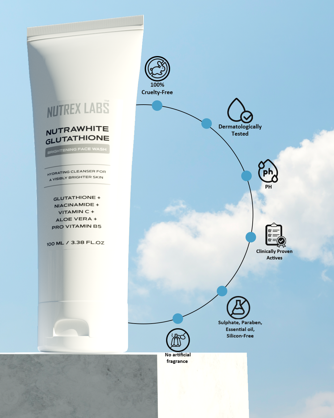 Nutrawhite Glutathione Brightening Facewash