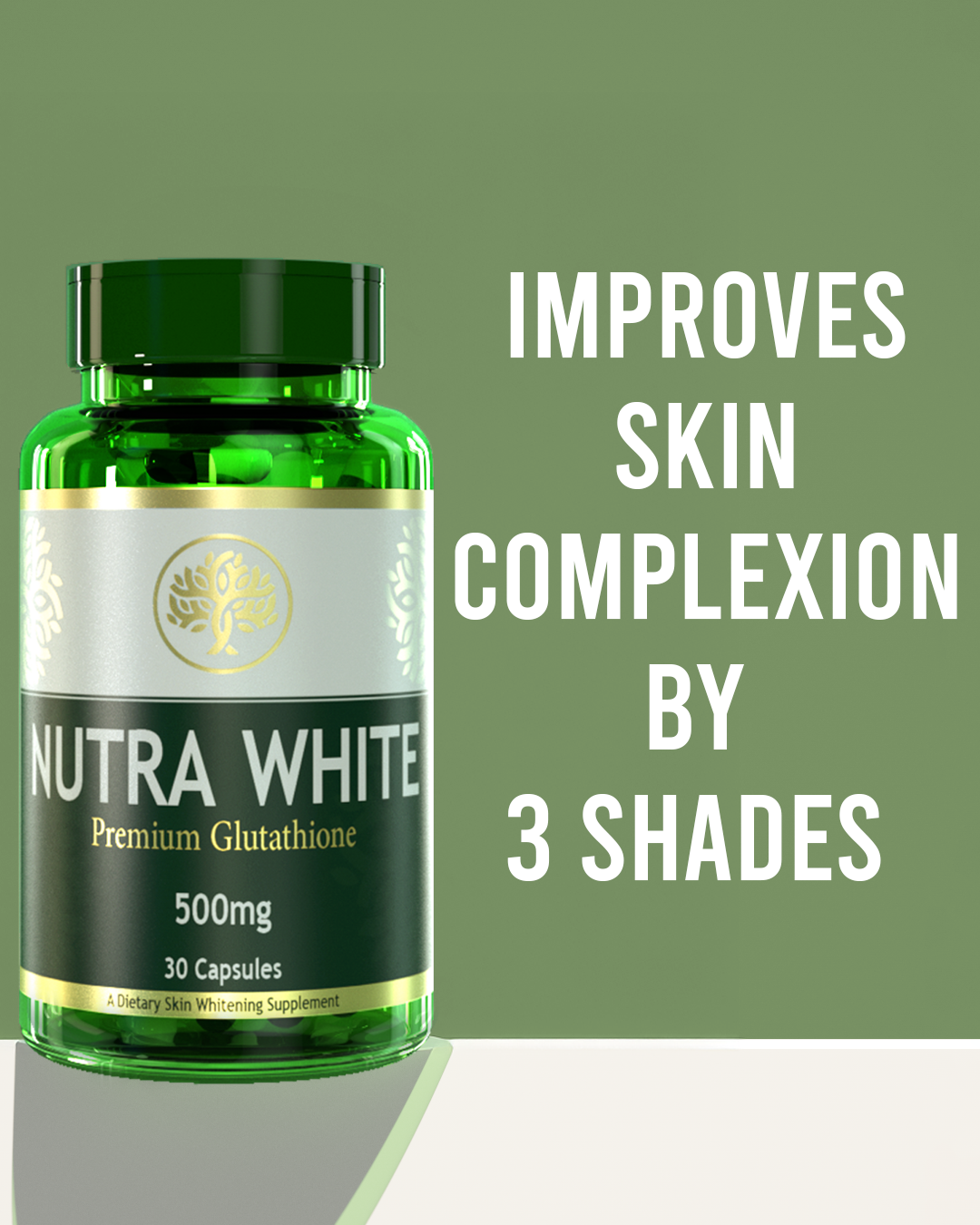 NutraWhite Glutathione Whitening Capsules - 30 Capsules (15 Day Dose)