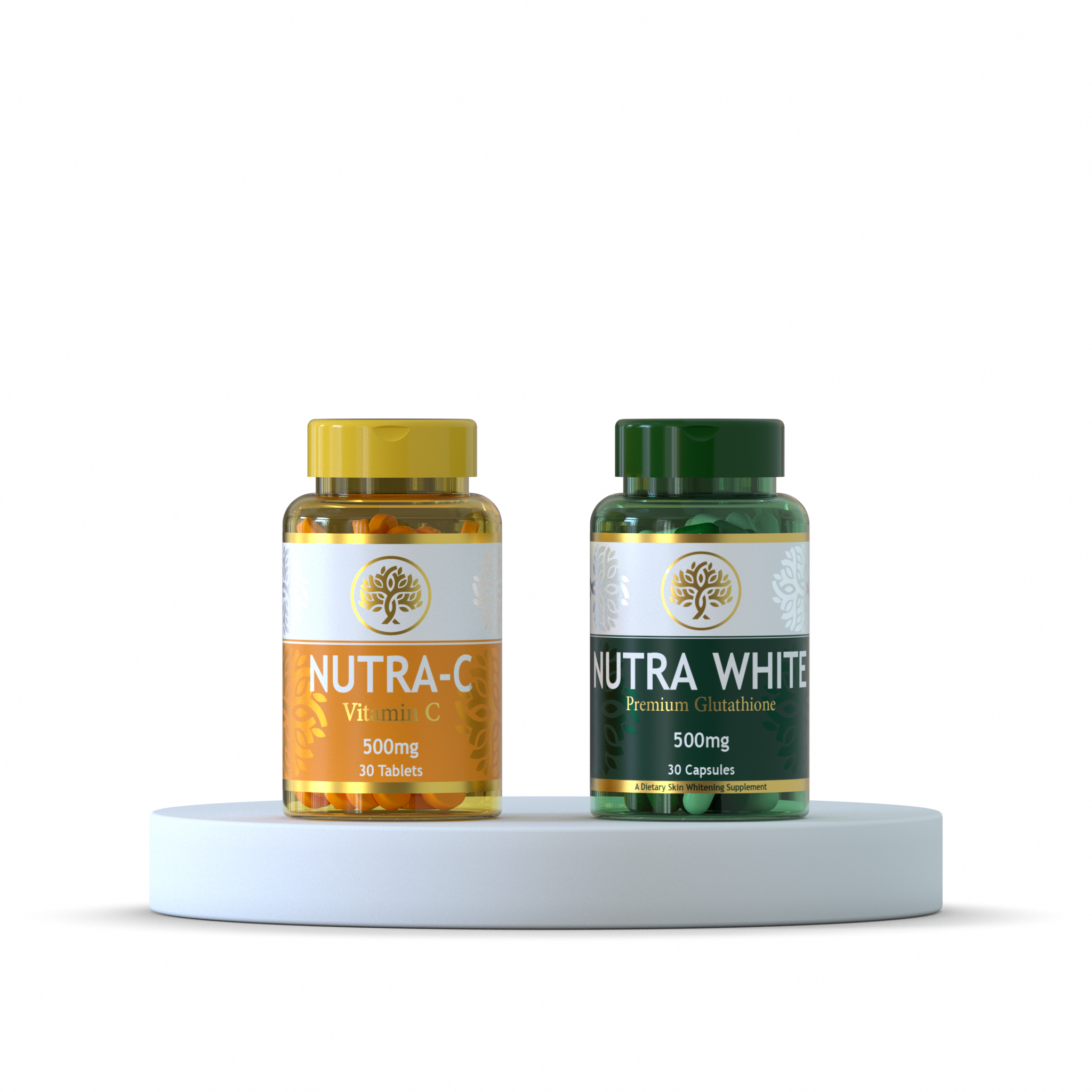NutraWhite Glutathione (30) + Nutra-C Vitamin C (30) - 15-Day Dose