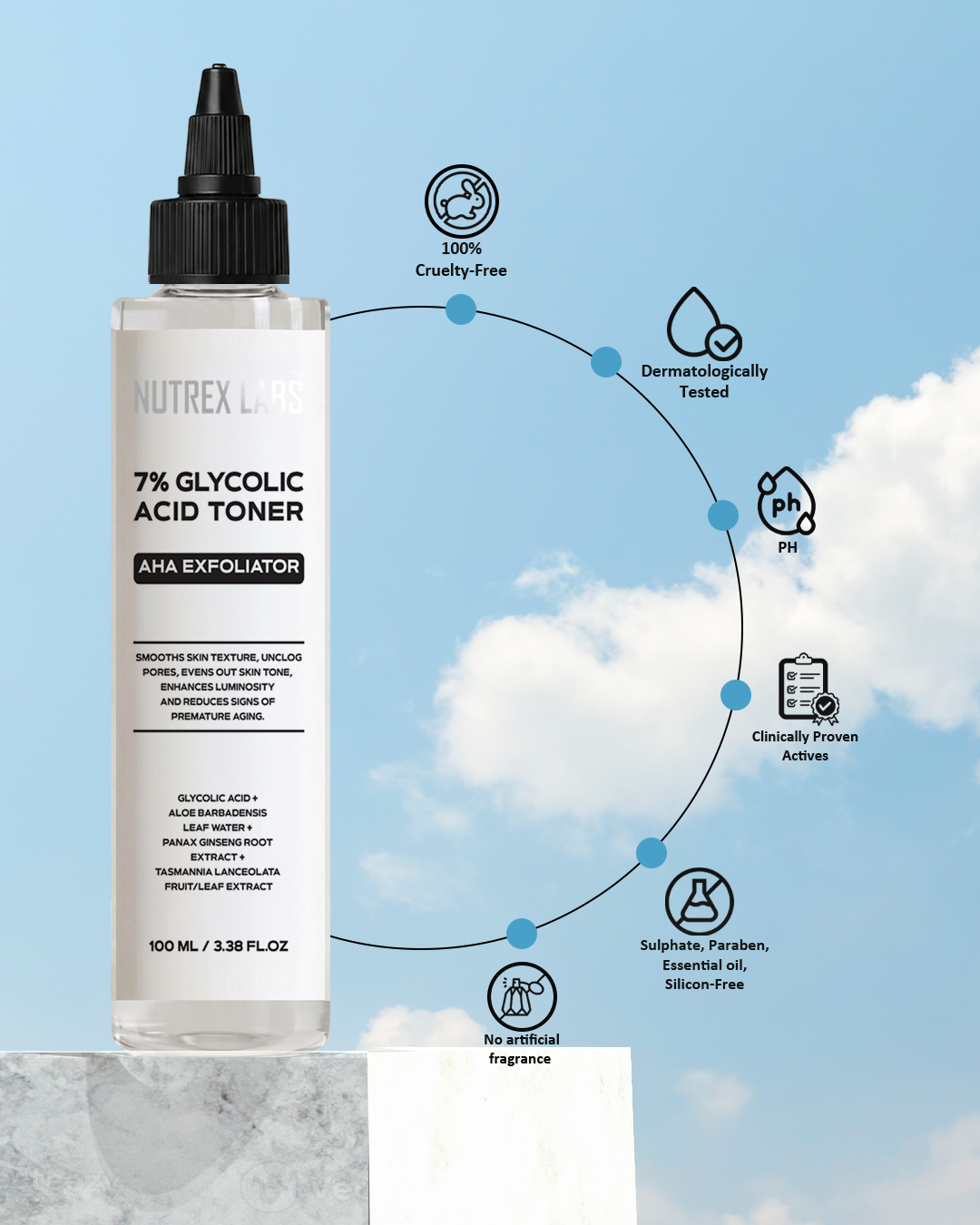 7% Glycolic Aha Exfoliator Acid Toner