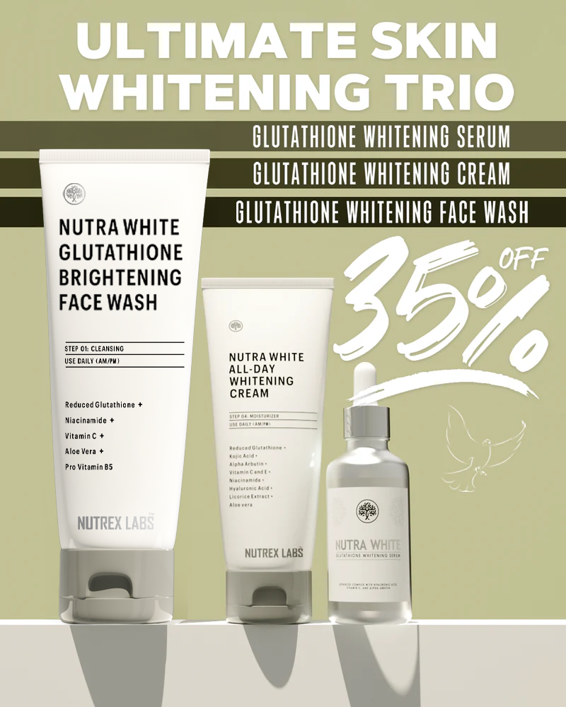Ultimate Skin Whitening Trio - Glutathione Face Wash, Serum & Cream