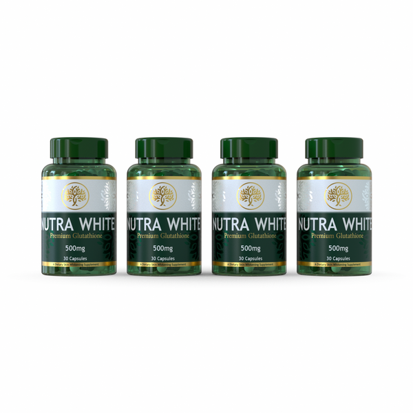 NutraWhite Whitening Glutathione Capsules - Pack of 4 (2 Month Dose)